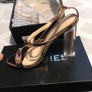 Rose gold clear heel fashion nova shoes 👠 ❤️🌸
